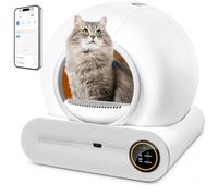 PGD SGA Arenero Automático para Gatos Autolimpiable con App, 65+9L, Desodorización por Iones Negativos, Control Inteligente de Seguridad, Incluye 5 Rollos de Bolsas, Ideal para Varios Gatos