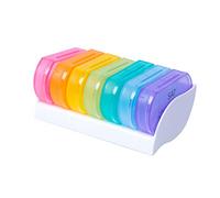 PGGUE 7PC píldora caja de la píldora Caja Organizador Set 7 Días AM PM tableta dispensador Travel Weekly grandes compartimentos 2 veces al día extraíble mini colorido píldora Medicina de la tableta ca