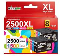 PGI 2500XL Cartuchos de repuesto para Canon 2500XL Maxify MB5150 MB5450 | Compatible con Maxify MB5100 MB5155 MB5455 MB5050 iB4050 iB4150 cartuchos de impresora 2 negros, 2 cian, 2 magenta