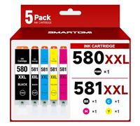 PGI-580 CLI-581 XXL Cartuchos de impresora compatibles con Canon 580 581 para Canon TR8550 Cartuchos de impresora para Pixma TR8550 TR7550 TR7500 TS705 TS6350 TS6150 TS9550 TS6250 TS8250 (5 unidades