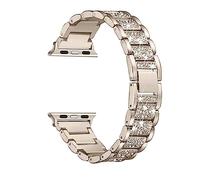 PGLVLZFGFN Mira la correa de acero inoxidable de la pulsera compatible for Apple Watch 3 42mm 38mm reloj de reloj compatible for iWatch 4 5 6 SE 7 Banda 44mm 40mm 41 45mm Correa de reloj(Gold,For 42mm
