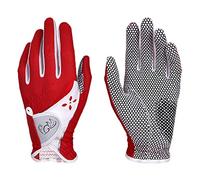 PGM - Guantes de Golf para Mujer, con Sistema de Agarre Mejorado, Guantes cómodos Que Dejan Circular el Aire, Color Rojo, Talla M