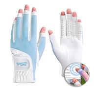 PGM Guantes de golf para mujer, un par, diseño de dedo abierto, tela de malla transpirable, sistema de agarre mejorado, fresco y cómodo