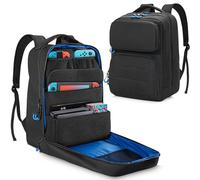 PGmoon Mochila de almacenamiento de viaje compatible con Nintendo Switch/Switch 2/Lite/OLED, funda protectora de transporte con varios bolsillos para base, controladores y más accesorios (diseño