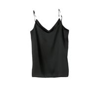 PGPBVLVGHM Camisola for Mujer, Camiseta sin Mangas con Cuello en V, Camisola básica sin Mangas, Camisetas sin Mangas de Seda Satinada, Camisetas sin Mangas for Mujer(Schwarz,M)