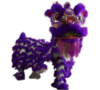PGPGP Cabeza de danza del león chino hecha a mano - Accesorio tradicional de danza del dragón de seda for la presentación de arte popular del Año Nuevo Lunar(Purple)