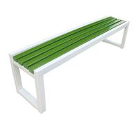 PGPGP Metal Backless Garden Bench - Weather Resistant Iron Outdoor Seating for Balcony, Park, and School(White+Green,40W100L45H)