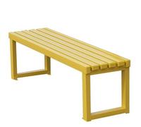 PGPGP Modern Outdoor Garden Bench - Solid Wood Seat & Steel Frame, 100/120/150cm for Patio, Poolside, and More(Yellow,100cm)