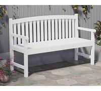 PGPGP Stylish Outdoor Garden Bench for Patio, Deck, Lawn, and Poolside - Solid Wood, White Finish, 31.5-55in(80cm)