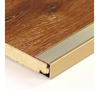 PGPGP Tira de transición de Aluminio Antideslizante for Suelos - Borde de 90 cm for una protección Segura del hogar, 1 Pieza(Gold,Inner Height 18mm)