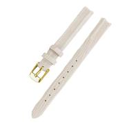 Pgqjfks Correa de cuero para reloj delgada, 8/10/12/14/16mm, grano de lagarto, para mujer, Albaricoque-oro, 16mm