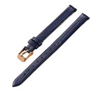 Pgqjfks Correa de cuero para reloj delgada, 8/10/12/14/16mm, grano de lagarto, para mujer, rosa azul, 12mm