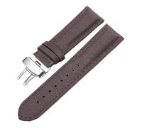 Pgqjfks Correa de lona de nailon de 18mm/19mm/20mm/21mm/22mm/23mm/24mm/26mm para hombre, hebilla de mariposa plateada, Marrón oscuro, 24mm