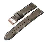 Pgqjfks Correa de piel de vaca hecha a mano 18/19/20/21/22mm Correa de reloj vintage suave Pulsera suave para hombre, Color D-oro rosa, 21mm