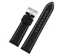 Pgqjfks Correa de reloj Correa de tela de lona 18/19/20/21/22/23/24mm para hombres y mujeres Correa impermeable, Línea blanco y negro, 20mm