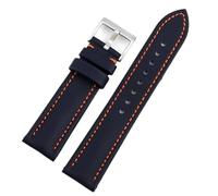 Pgqjfks Correa de reloj Correa de tela de lona 18/19/20/21/22/23/24mm para hombres y mujeres Correa impermeable, Línea azul-naranja, 20mm