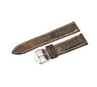 Pgqjfks Correa de reloj de cuero 20/22/24mm Transpirable Costura hecha a mano Accesorios de pulsera de reloj, Gris, 22mm