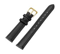 Pgqjfks Correa de reloj de cuero 8/10/12/14/16/18/20/22/24mm Correas suaves Pulseras universales Muñequeras, Negro-oro, 20mm