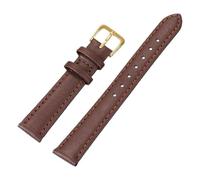 Pgqjfks Correa de reloj de cuero 8/10/12/14/16/18/20/22/24mm Correas suaves Pulseras universales Muñequeras, Marrón-oro, 12mm