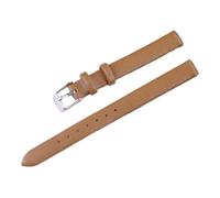 Pgqjfks Correa de reloj de cuero 8/10/12/14/16/18/20/22mm Accesorio de banda de reloj suave, Marrón claro, 10mm