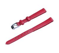 Pgqjfks Correa de reloj de cuero 8/10/12/14/16/18/20/22mm Accesorio de banda de reloj suave, Rojo, 8mm