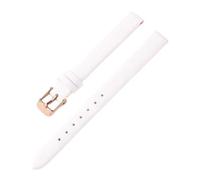 Pgqjfks Correa de reloj de cuero de plena flor 10mm-22mm Correa de cuero hecha a mano Accesorios de pulsera, Oro blanco-rosa, 20mm