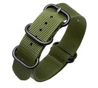 Pgqjfks Correa de reloj de lona ajustable 18/19/20/21/22/24mm para hombres y mujeres, hebilla negra, Verde militar, 24mm