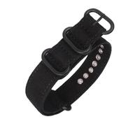 Pgqjfks Correa de reloj de lona de 18mm/20mm/22mm/24mm/26mm Correa de reloj de nailon para hombre, hebilla negra, Negro, 26mm