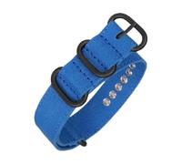 Pgqjfks Correa de reloj de lona de 18mm/20mm/22mm/24mm/26mm Correa de reloj de nailon para hombre, hebilla negra, Azul, 22mm