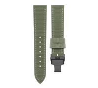 Pgqjfks Correa de reloj de lona de nailon de 18/19/20/21/22/23/24mm para hombres y mujeres, hebilla negra de doble botón, Verde, 24mm