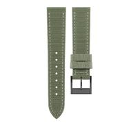 Pgqjfks Correa de reloj de lona de nailon de 18/19/20/21/22/23/24mm para hombres y mujeres, hebilla negra, Verde, 19mm