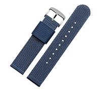 Pgqjfks Correa de reloj de lona de nailon de 18/20/22/24mm para hombres y mujeres, hebilla de acero, Azul, 20mm