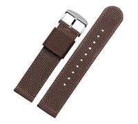 Pgqjfks Correa de reloj de lona de nailon de 18/20/22/24mm para hombres y mujeres, hebilla de acero, Marrón, 24mm