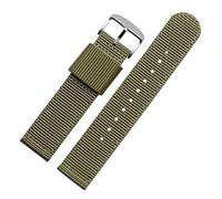 Pgqjfks Correa de reloj de lona de nailon de 18/20/22/24mm para hombres y mujeres, hebilla de acero, Verde militar, 24mm