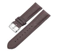 Pgqjfks Correa de reloj de lona de nailon de 18mm/19mm/20mm/21mm/22mm/23mm/24mm/26mm para hombres, hebilla plateada, Marrón oscuro, 19mm