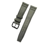 Pgqjfks Correa de reloj de nailon de lona de 20mm/21mm/22mm para hombre, transpirable, hebilla negra, Verde militar, 21mm