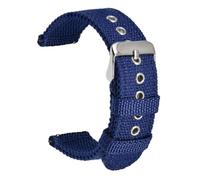 Pgqjfks Correa de reloj de nailon resistente al agua de lona, correa de repuesto de 18mm/20mm/22mm, Azul oscuro, 20mm