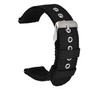 Pgqjfks Correa de reloj de nailon resistente al agua de lona, correa de repuesto de 18mm/20mm/22mm, Negro, 20mm