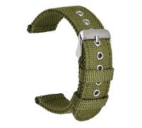 Pgqjfks Correa de reloj de nailon resistente al agua de lona, correa de repuesto de 18mm/20mm/22mm, Verde militar, 24mm