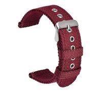 Pgqjfks Correa de reloj de nailon resistente al agua de lona, correa de repuesto de 18mm/20mm/22mm, vino tinto, 20mm