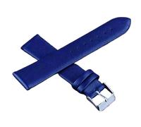 Pgqjfks Correa de reloj suave 8/10/12/14/16/18/20/22/24mm Correa de reloj de cuero para hombres y mujeres, Azul oscuro, 14mm