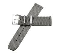 Pgqjfks Correa de reloj trenzada Correa de nailon de lino de liberación rápida de 20mm/22mm, hebilla plateada, Gris, 22mm