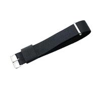 Pgqjfks Correa de reloj universal de lona de nailon de 10/12/13/14/15/16/17/18/18/19/20/22mm para hombres y mujeres, hebilla plateada, Negro, 15mm
