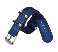 Pgqjfks Correa de repuesto para reloj de lona a rayas de nailon de 20mm/22mm para unisex, Azul Gris, 20mm