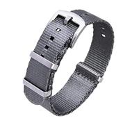 Pgqjfks Correa de repuesto para reloj de lona a rayas de nailon de 20mm/22mm para unisex, Gris, 22mm