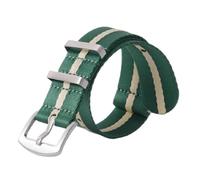Pgqjfks Correa de repuesto para reloj de lona a rayas de nailon de 20mm/22mm para unisex, verde beis, 20mm