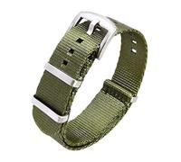 Pgqjfks Correa de repuesto para reloj de lona a rayas de nailon de 20mm/22mm para unisex, Verde militar, 22mm