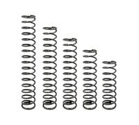 Pgqjfks Resorte de compresión, resorte de acero, negro, 0,5mm x 9mm x 50mm, resorte helicoidal cilíndrico, 10 Uds.