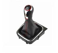 PGQSQVTXF Funda Pomo Cambios Marcha para Ibiza 6J para Seat para Leon MK1 Pomo De La Palanca De Cambios 5 6 Velocidades Mango Bola Bota Tapa Gaitor Palanca Velocidad(Chrome 6 Gear-Boot)