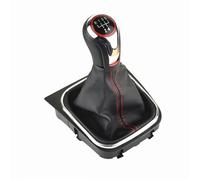 PGQSQVTXF Funda Pomo Cambios Marcha para Ibiza 6J para Seat para Leon MK1 Pomo De La Palanca De Cambios 5 6 Velocidades Mango Bola Bota Tapa Gaitor Palanca Velocidad(Chrome 5 Gear-Boot)